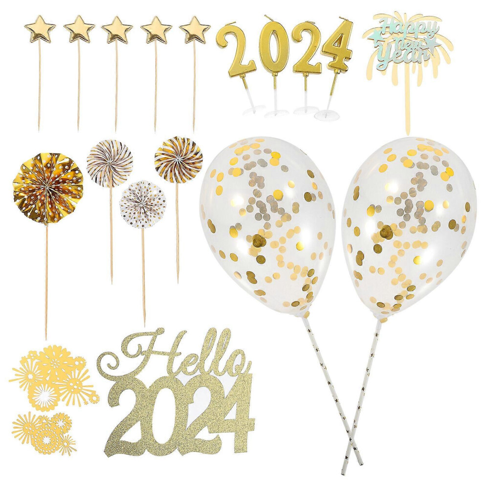 Kricely Black (, One Size) 1 Set Of New Year Cupcake Picks New Year Party Cake Decor Dessert Picks Decoration