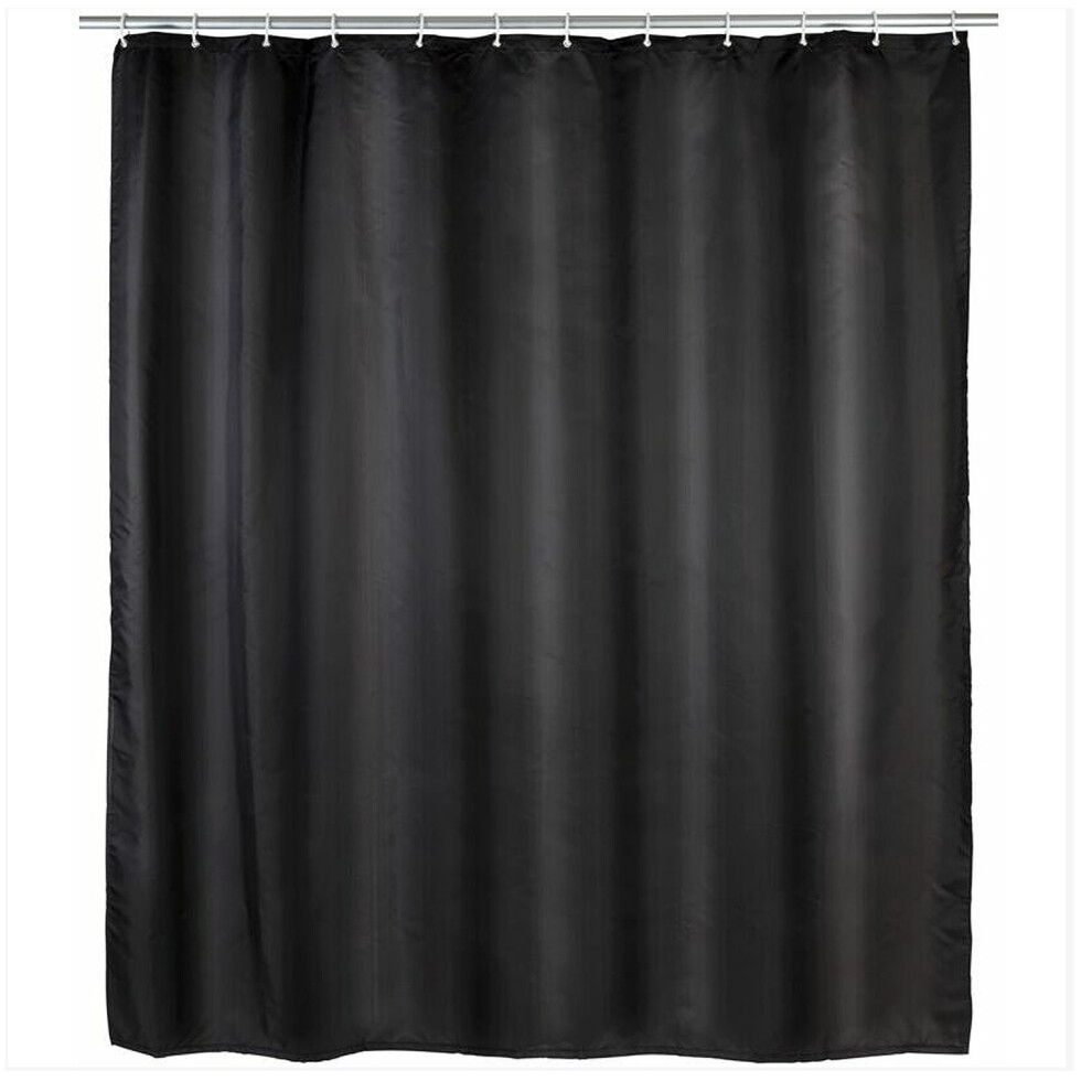 Rideau de douche anti-moisissure, rideau de douche 180 x 200 cm, lavable en machine et imperméable, 12 anneaux de rideau de douche en plastique blanc