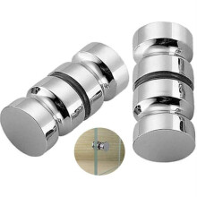 2er-Set Duschtürgriffe, 30 mm, Ersatzgriff für Badewannen-Duschtür, poliertes Chrom, Türgriffe