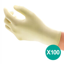 100 stuks / Wegwerpbeschermende handschoenen, poedervrij, latex handschoenen, voedsel-, chemische en mechanische bescherming, handpalmbreedte 9 cm