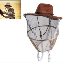 Imkerhut mit Schleier, Bienenzuchtschleier aus Poly-Baumwolle, Imkerhut, Mücken- und Fliegenmaske, Kopfkappe, Gesichtsschutz für Outdoor-Fischernetz