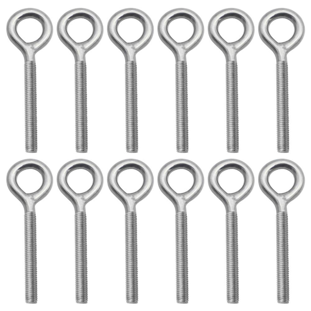 Set Of 12 M6 X 70Mm Ring Bolts 304 Stainless Steel - Ring Threaded Rods As Fixing Parts Ideal For Hanging Items In Home Gardens Or Industries 9113374527347