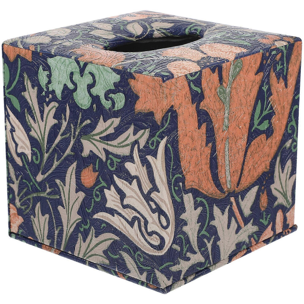 Kricely (Picture 2, One Size) Household Tissue Box Creative Tissue Storage Container Vintage Leather Tissue Storage Holder