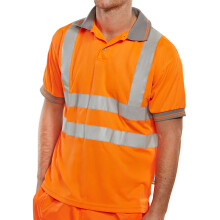 Beeswift - BSEEN Short Sleeve Hi Viz Polo Shirt Yellow Orange Red EN ISO 20471