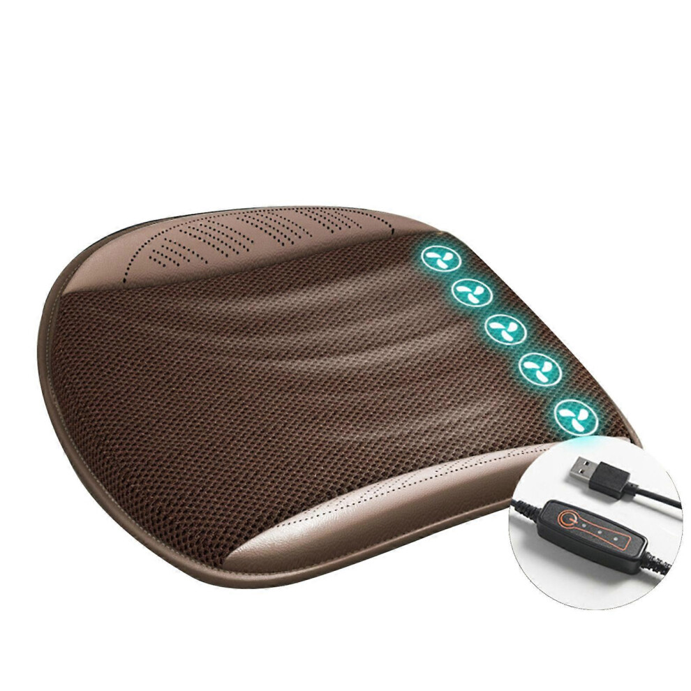 (5, Mocha Brown) Car Seat Cooling Pad Cooling Seat Cushion With Fan Cooling Car Seat Cover Usb Ventilated Seat Cushion With Air Conditioning System Fo Blue 6942477796458