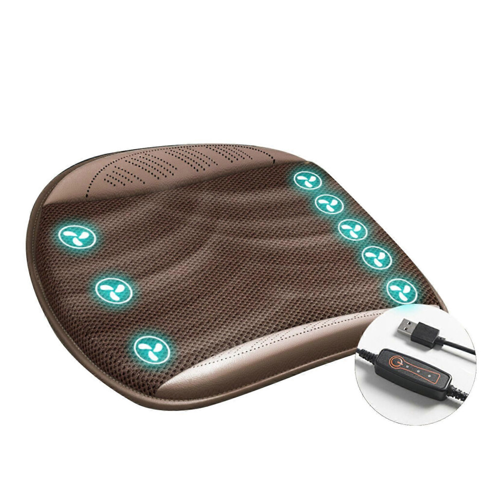 (8, Mocha Brown) Car Seat Cooling Pad Cooling Seat Cushion With Fan Cooling Car Seat Cover Usb Ventilated Seat Cushion With Air Conditioning System Fo Blue 6942477796496