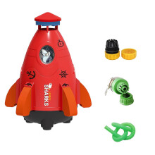 (Red, One size) Summer Toy Outdoor Yard Rocket Sprinkler,Water Sprayer Toys for Kids 3 Years and Up