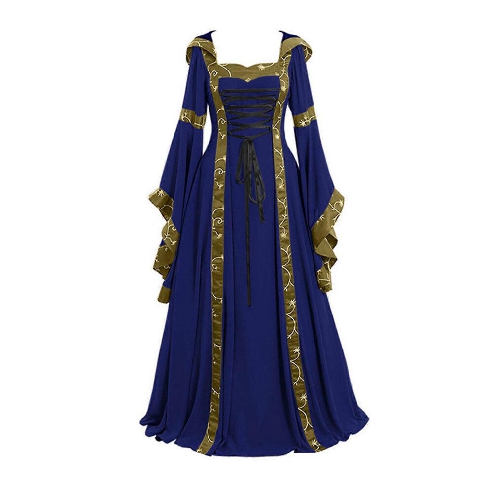 Photos - Fancy Dress Kikidex  Womens Renaissance Medieval  Halloween Gothic Witch Cosplay Costume New (L, Blue)