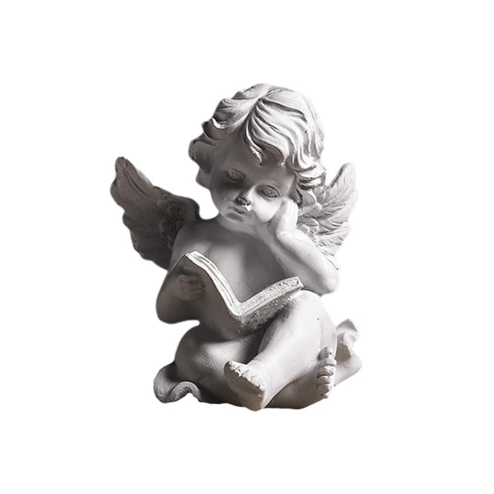 Figurine d'ange en résine Statue d'ange Décoration de bureau Ornement pour bureau Magasin Maison Blanc Style A