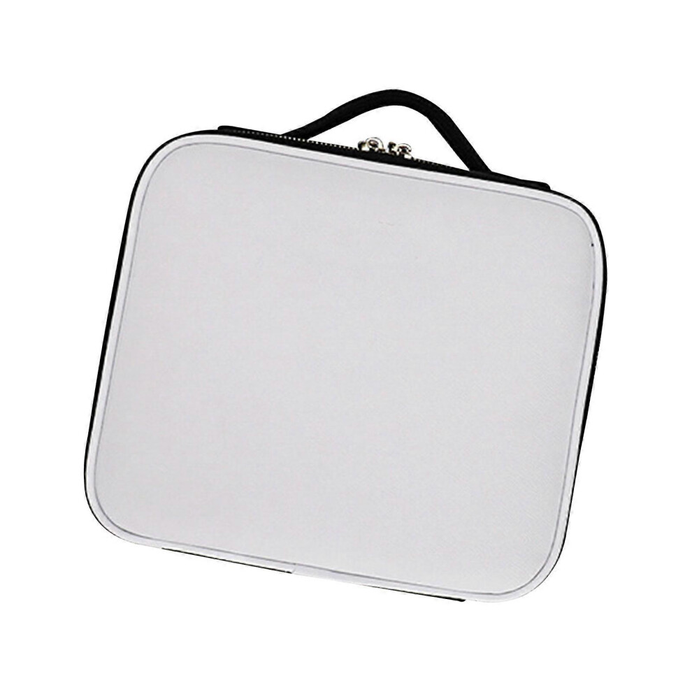 Kikidex Blue (White, One Size) Makeup Bag With Light Up Led Mirror Portable Travel Cosmetic Train Case For Women
