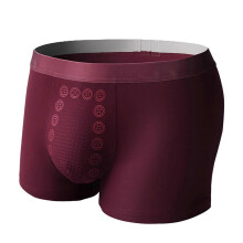 (2XL, Wine Red) Eft Underwear - Eft Energy Field Therapy Mens Underwear, Magnetic Therapy Energetic Man Ice Silk Boxer Briefs