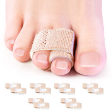 Confezione da 12 fasce per dita dei piedi, raddrizza dita dei piedi, stecche per dita sovrapposte, clip rotte, sovrapposte, piegate per uomini e donne