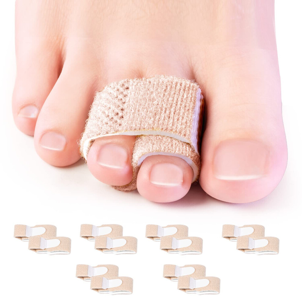 Lifeasy 12 Pack Toe Wraps, Toe Straightener, Toe Splints For Overlapping Toes, Clips Broken, Overlapping, Bent For Men Women