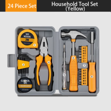 (Yellow) 24pcs Household DIY Tool Kit