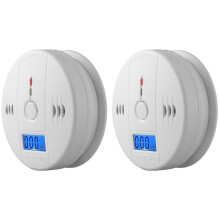 (2 Packs) Smoke Detector And Carbon Monoxide Detector Alarm With Lcd Display