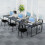 Casart 5PCS Stackable Reception Chairs Upholstered Conference Office Chair 3