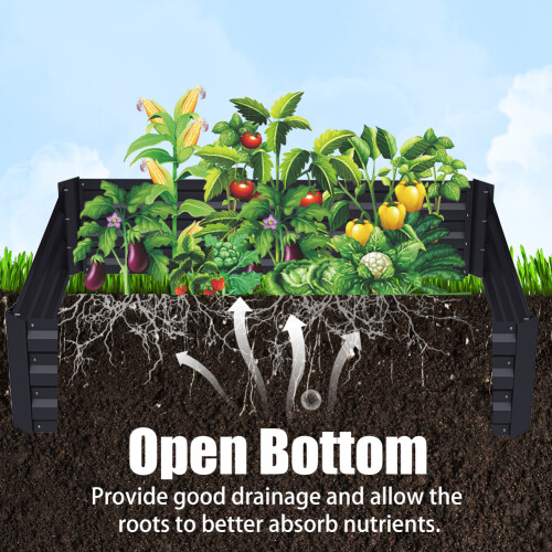 120cm W x 90cm D Galvanized Raised Garden Bed Planter Box 1