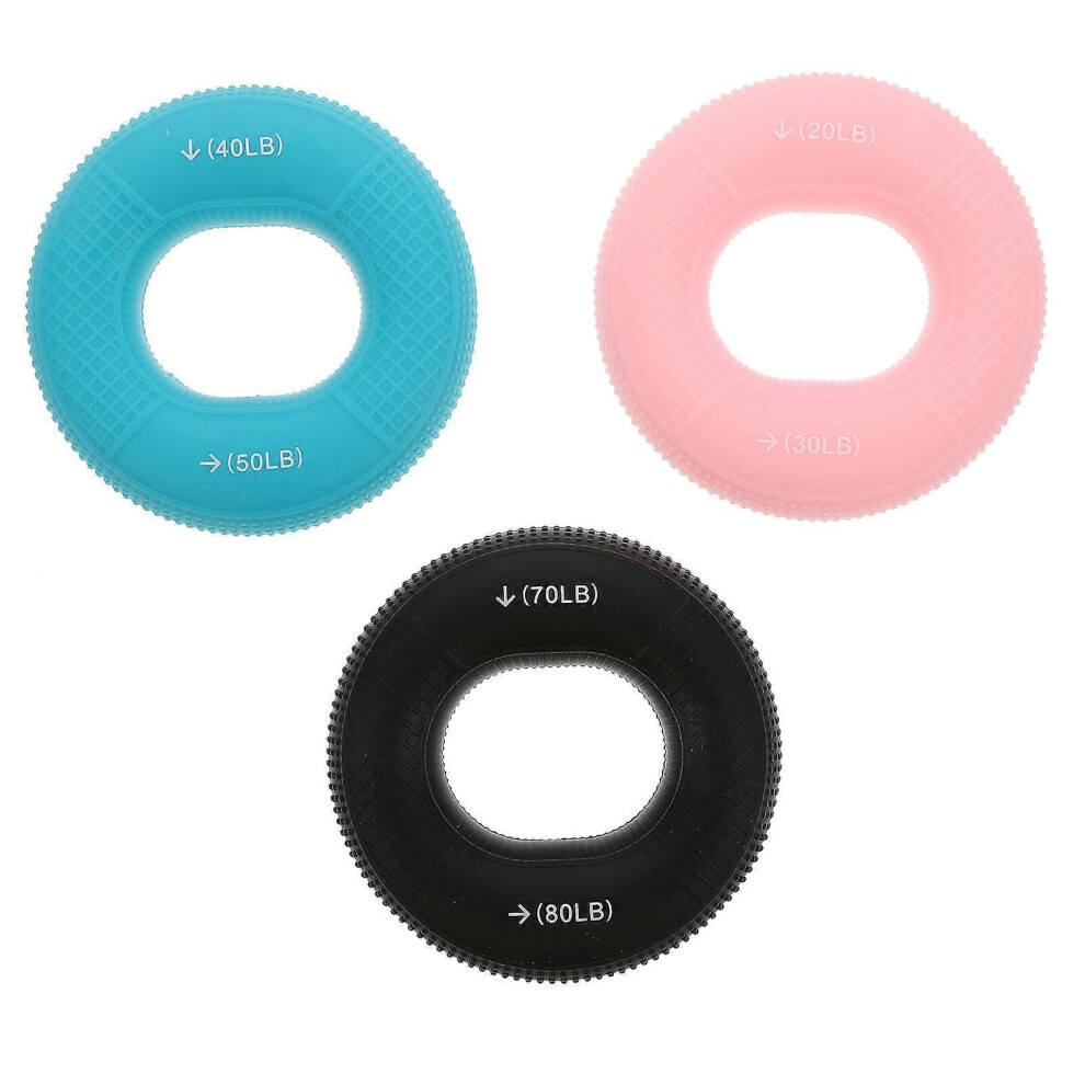Kricely (As Show, One Size) 3Pcs Hand Strength Trainer Massage Ring Fitness Fingers Grip Training Rings