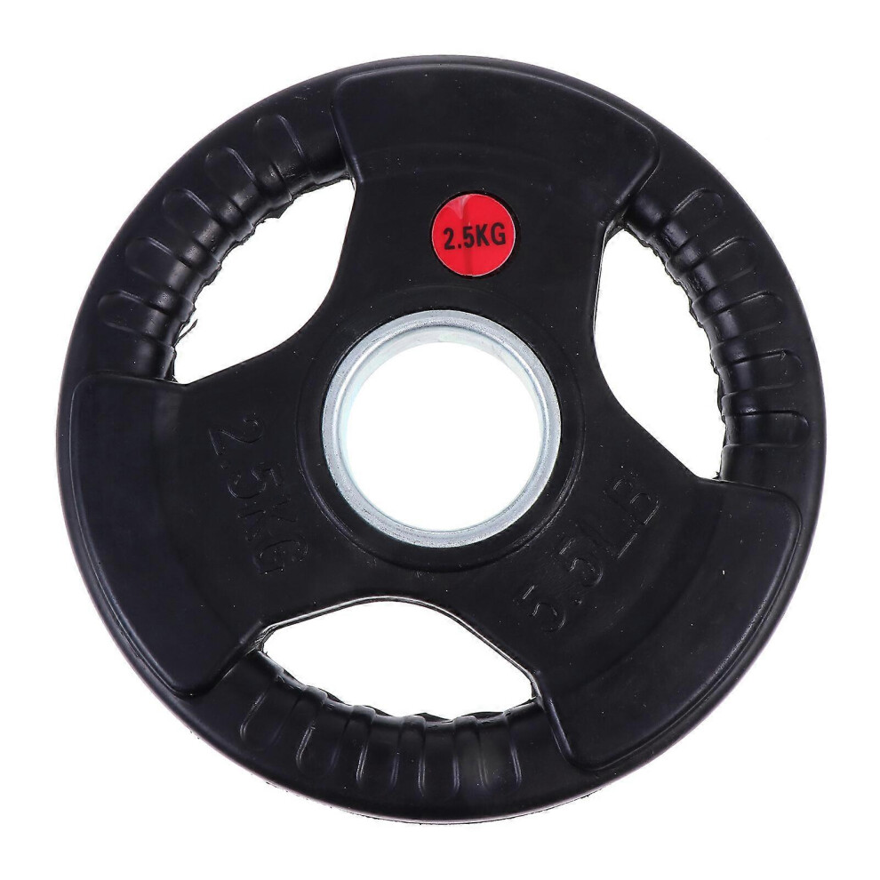 Kricely (As Show, One Size) 1Pc Full Weight Coated Iron Dumbbell Barbell Plate Three Hole Coated Rubber Barbell Plate