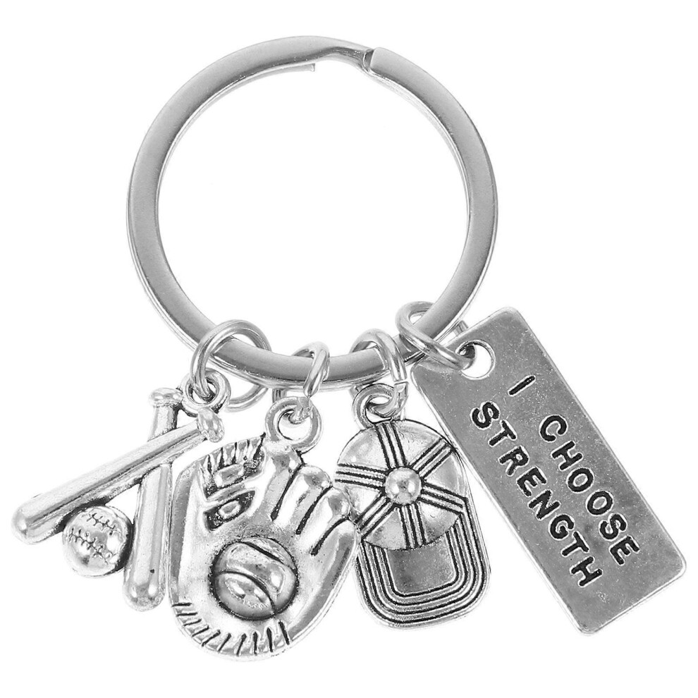 Kricely (As Show, One Size) Baseball Keyring Baseball Keychain Sports Favor Metal Key Hanging Decoration