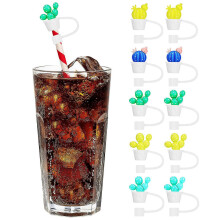 (As show, One size) 6 Pcs Straw Covers Silicone Straw Covers Straw Toppers Straw Plug Straw Tip Covers Adorable Straw Stoppers