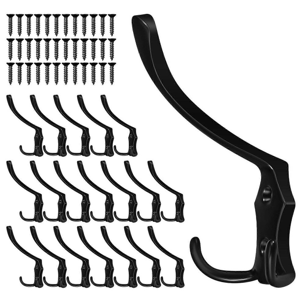 Kricely (As Show, One Size) 20 Pcs Coat Hooks Metal Coat Hooks Hangers Hooks Towel Hooks Wall Hooks Hat Hooks Bathroom Hooks