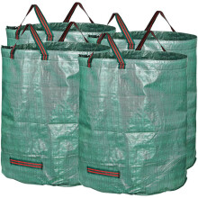Set di 4 sacchi da giardino riutilizzabili da 120 litri, sacchi per rifiuti da giardino pieghevoli con manici