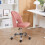 Velvet Cushioned Computer Desk Office Chair 4
