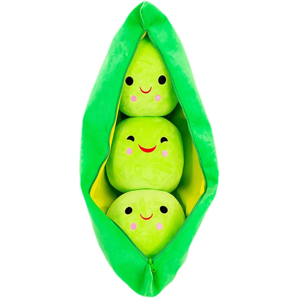 (Green) 3 Peas In A Pod Plush - Pea Pod Plush Pillow 25Cm Pod Stuffed Plush Toys Story Character Figure With Zipper,Soft Throw Pillow Stuffed Pea Pod Green