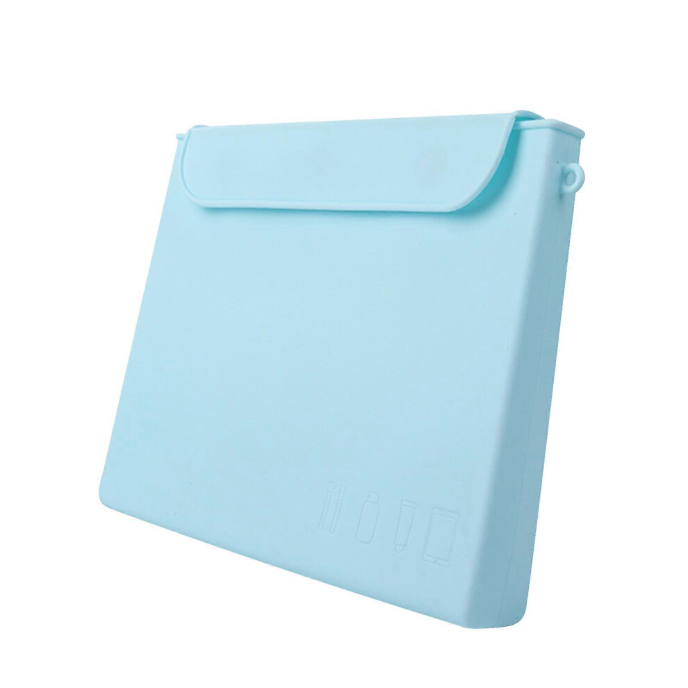 Kikidex Blue (, One Size) Silicone Makeup Bag For Women, Premium Travel Toiletry Bag, Easy Carry Cosmetic Bag For Beauty Tools & Brushes