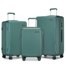 (Military Green, 20/24/28 inch) 20/24/28 Minimalist Hard Shell ABS+PC Luggage Set With TSA Lock And 360° Spinner Wheels