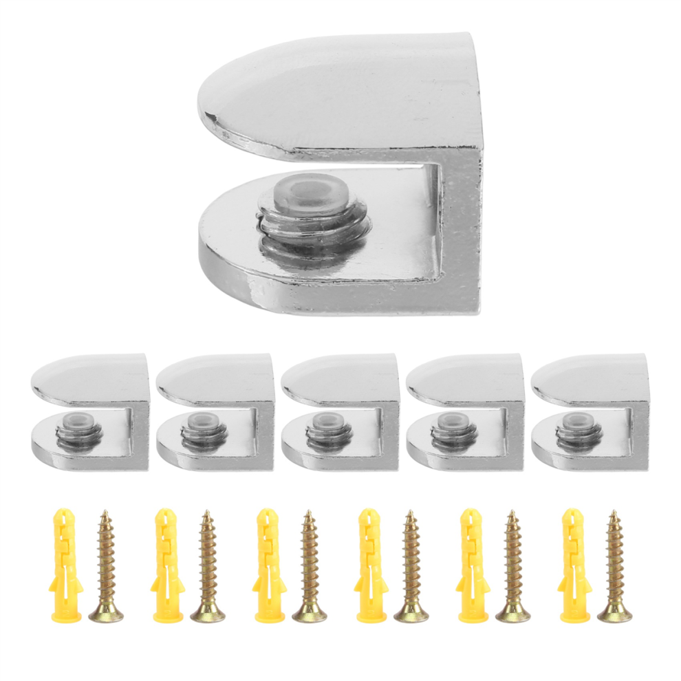 6 Pcs Adjustable Glass Clamps 6 Mm Glass Bracket Zinc Alloy Clip 4853896886977