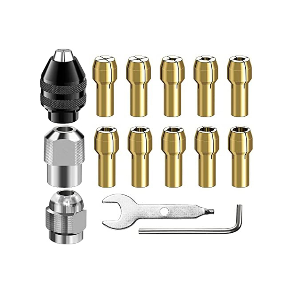 Ensemble de pinces de mandrin de perceuse, kit de pinces de mandrin 28 pièces (1/32 - 1/8 pouce)