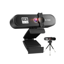 Webcam Full HD 1080P pour ordinateur portable, enregistrement vidéo, objectif autofocus avec microphone