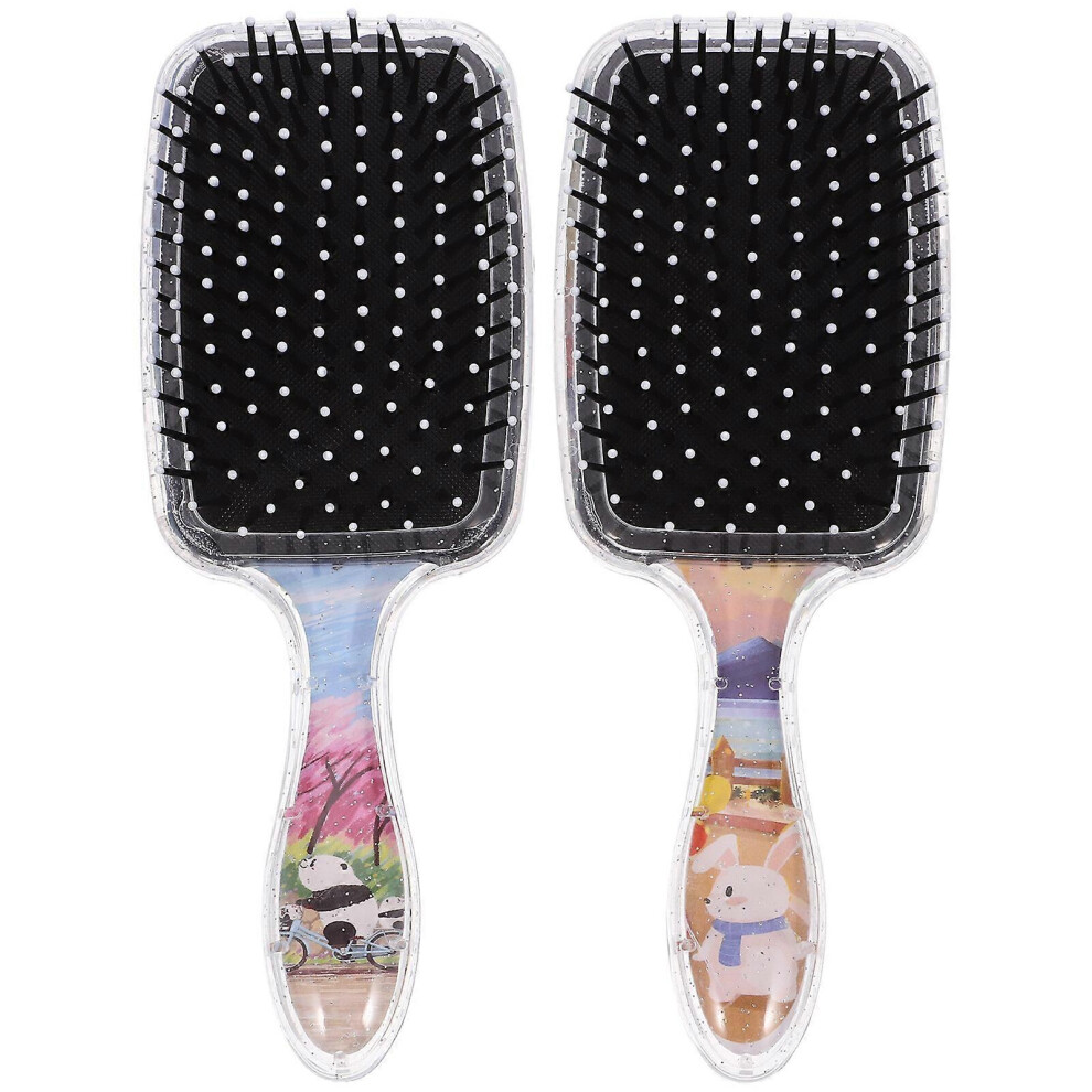 Kricely (As Show, One Size) 2Pcs Small Brush For Hair Wet Hair Brush Soft Bristle Hair Brush For Thick Hair