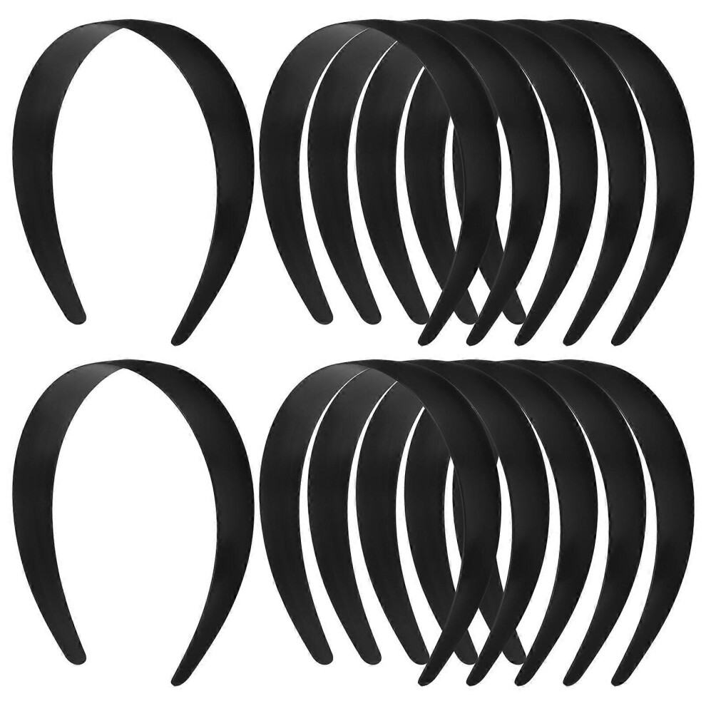 Kricely (As Show, One Size) 12Pcs Blank Headbands No Teeth Plain Headbands Diy Hair Hoop Material Diy Hair Bands