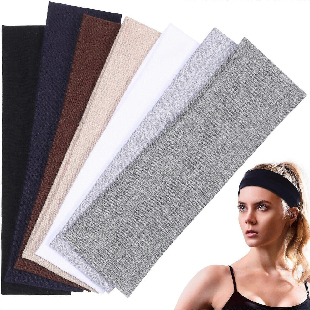 Kricely (As Show, One Size) 7 Pcs Sweat Band Yoga Headband Athletic Headbands Elastic Headband Exercise Headbands For Women Men