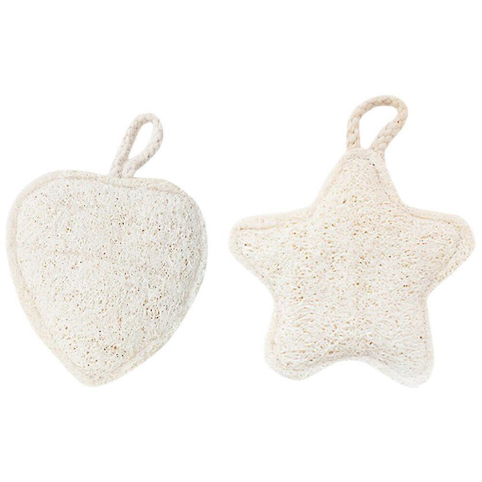 Kricely (As Show, One Size) 2Pcs Bath Loofah Sponges Exfoliating Loofah Sponge Scrubber Shower Body Wash Scrubber
