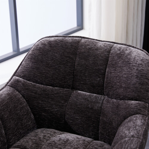 (Grey) Set of 2 Chenille Padded Dining Chair 2