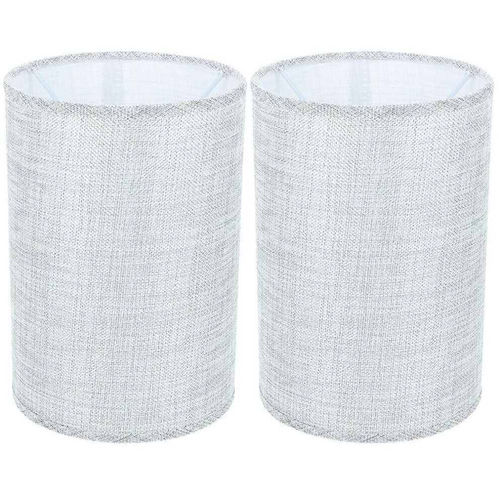 Kricely Light (Khaki, One Size) 2Pcs Linen Lampshade For Table Floor Ceiling Wear-Resistant Cover Column Lamp Cover