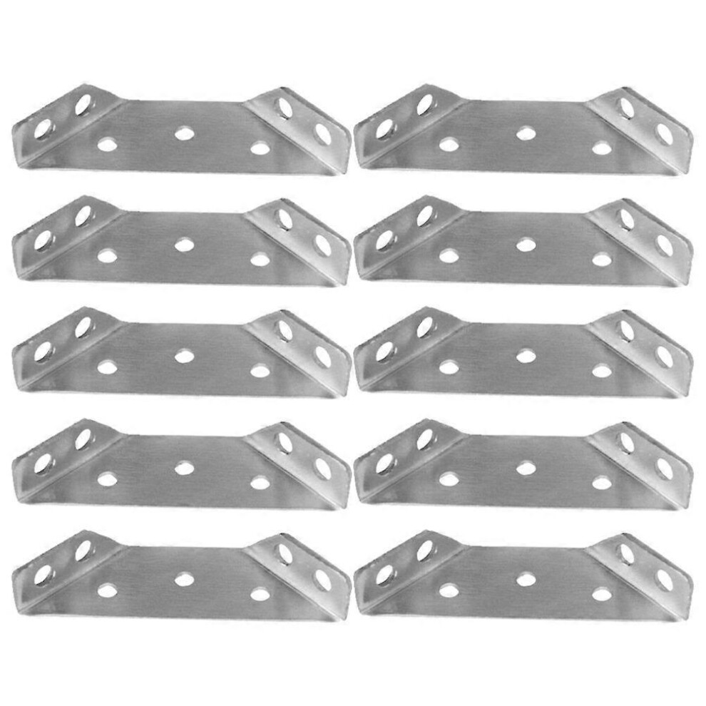 Kricely (As Show, One Size) 10Pcs Trapezoid Angle Bracket Furniture Right Angle Corner Brace Stainless Steel Corner Brace
