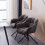 (Grey) Set of 2 Chenille Padded Dining Chair 1