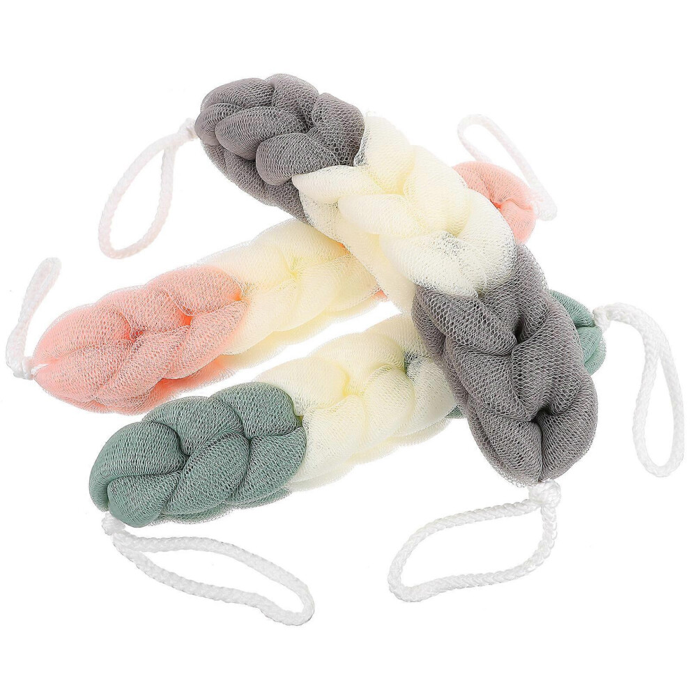 Kricely (As Show, One Size) 3Pcs Bath Shower Loofahs Long Exfoliating Sponges Body Wash Sponges Bathing Loofahs For Adults