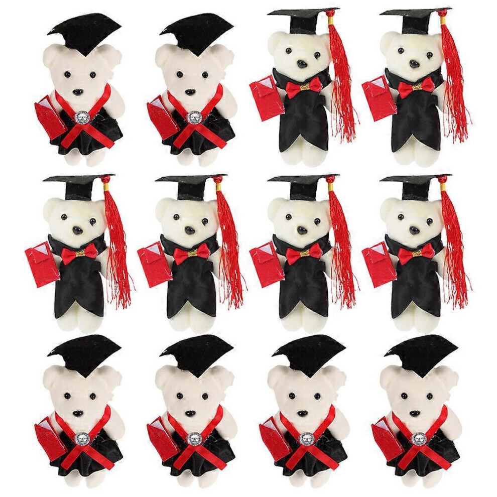 Kricely (As Show, One Size) 12Pcs Mini Graduation Bear Dolls Stuffed Bear With Grad Cap Cartoon Grad Bear For Bouquet