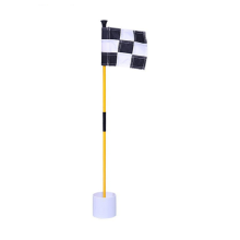 Schwarz-weiße Golf-Grün-Flagge, bunter, zweiteiliger karierter Zielloch-Cup-Fahnenmast, Zubehör