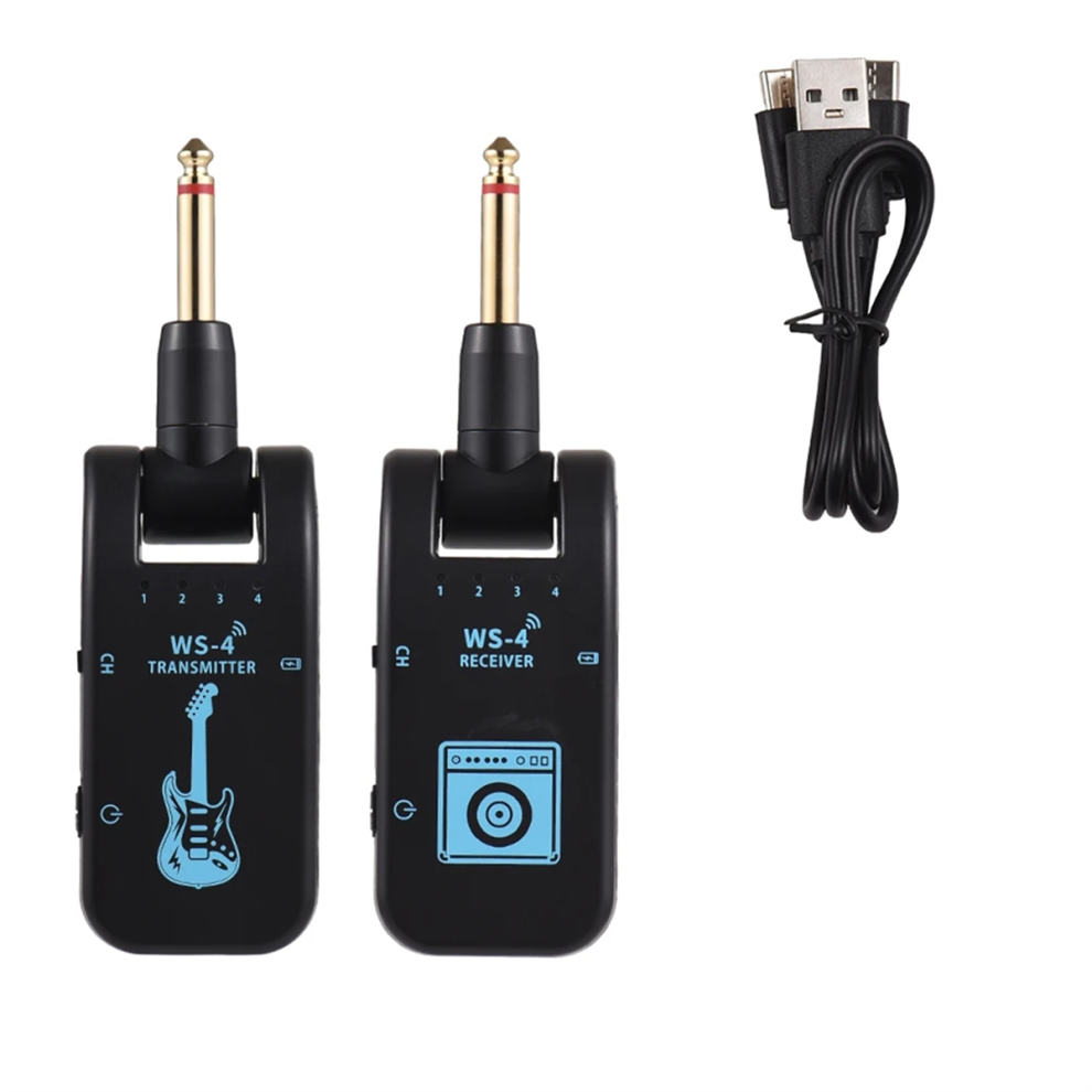Sistema Per Chitarra Wireless 2.4G Trasmettitore Ricevitore Ricaricabile 48K/16Bit Trasmissione In Tempo Reale Spina Girevole, B