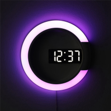 LED Digital Wanduhr Display Temperatur 7 Farben 3D Schlafzimmer Wohnzimmer Dekoration Spiegel
