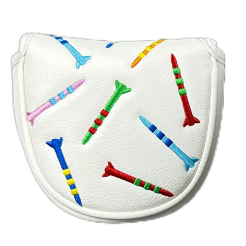 Magnetic Golf Putter Cover PU Mallet Close Portable White 2