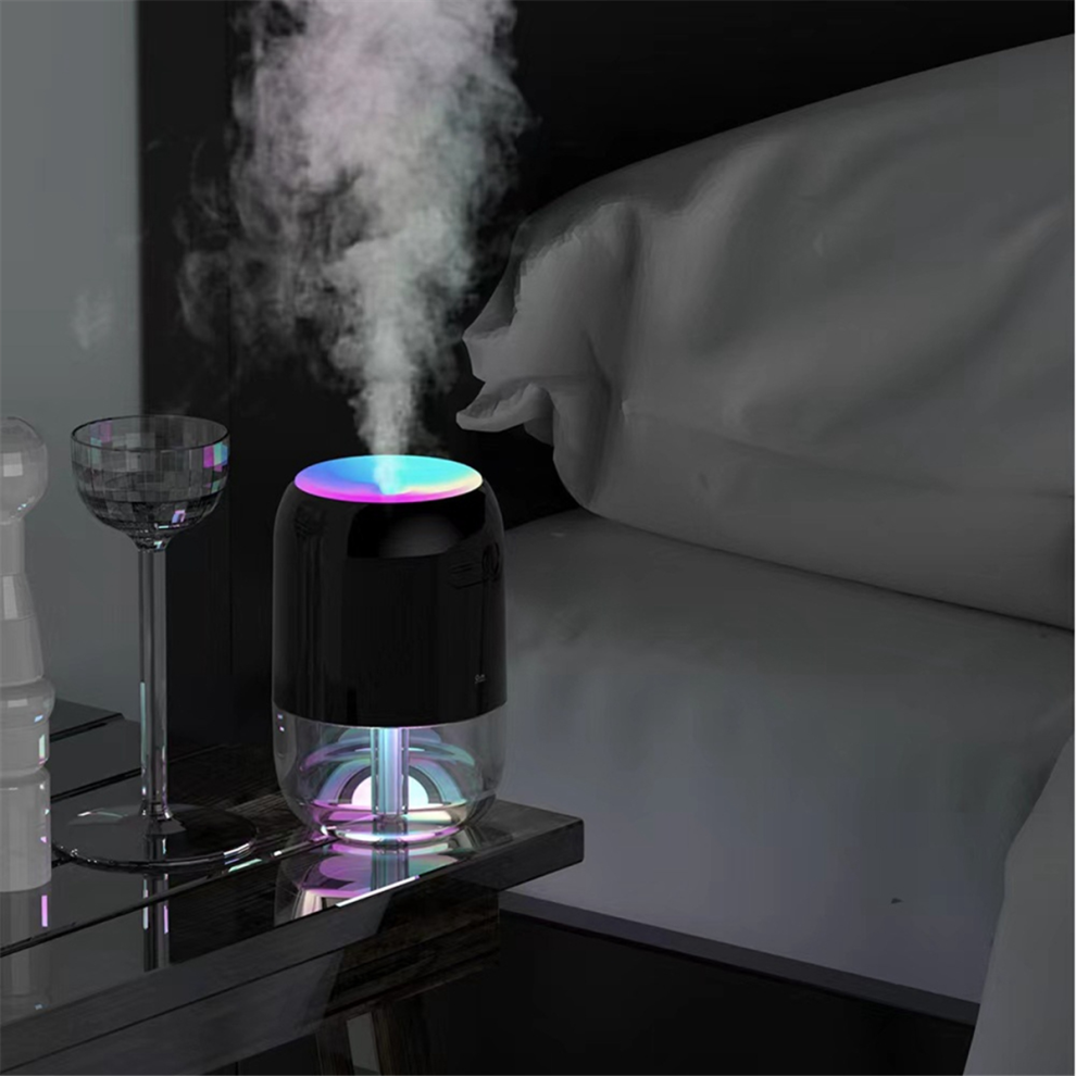 USB Air Humidifier Atmosphere Light Fragrance Intelligent Colorful Aromatherapy Diffuser for Car Home-A