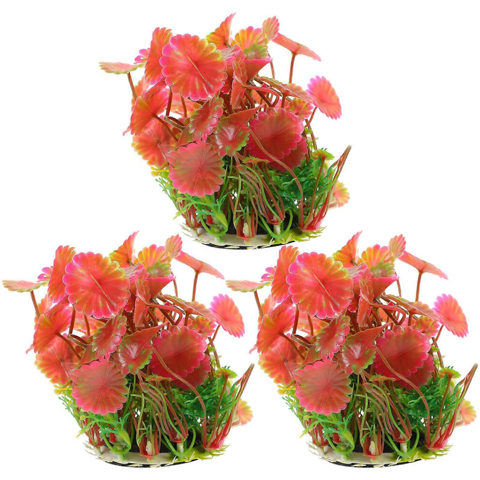 Kricely (As Show, One Size) 3Pcs Faux Aquarium Plants Artificial Aquatic Plant Fish Tank Landscaping Decor